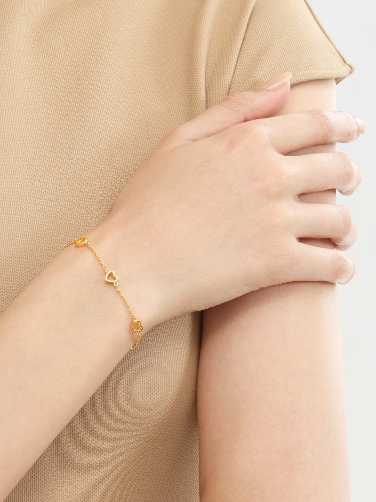 Chow Sang Sang Gold Heart Bracelet 14677B - Pure Gold