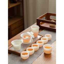 Pang Donglai Jingdezhen Official Jade Porcelain Ice-Type Tea Set Kung Fu Ceramic Gaiwan Tea Cup for Home Use 20