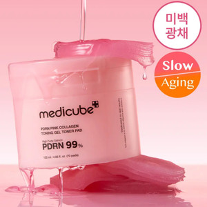 
medicube Salmon PDRN Pink Collagen Gel Cotton Tablets 70 tablets, shiny, elastic, hydrating and moisturizing