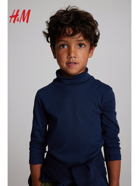 HM children's clothing boys T -shirt 2 pieces of fashion casual round high -necked long -sleeved ...