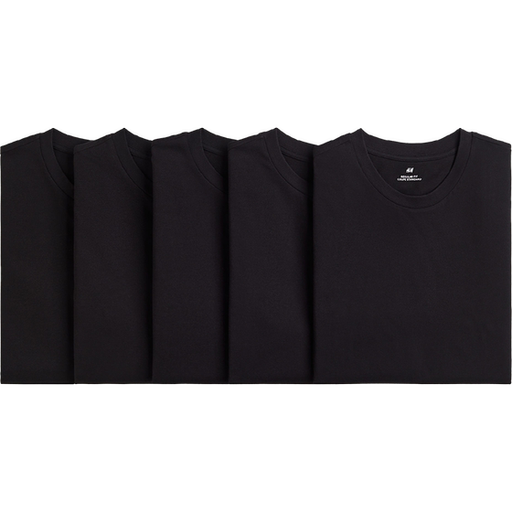 
HM men's T-shirt 5-piece spring solid color simple casual inner short-sleeved top 1216851