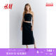 HM women's skirt summer satin low waist elastic straight half-length skirt1225202
