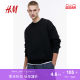 HM men's and women's sweatshirts summer American casual couple's cotton long-sleeved top 1035204
