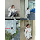 Small off-white short hooded windbreaker jacket for women in spring and autumn outdoor mountain three-defense waterproof jacket