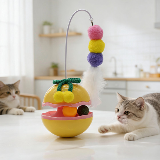 Kitten toy tumbler cat stick cat self-pleasure relief cat artifact catnip ball toy cat turntable toy