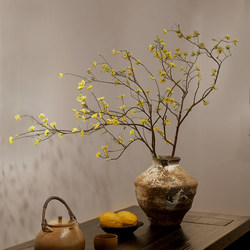 Haohong Yalin Artificial Flower Arrangement, Realistic High-End Green Plant Decoration, Dining Table, Camellia, Vintage Living Room Decoration