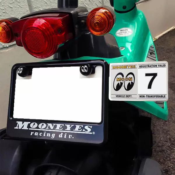 mooneyes 复古机车摩托车车牌框装饰税牌副牌嘉陵coco cc110 JDM-Taobao