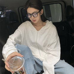 Lazy Style Thin Breathable Sun Protection Sweatshirt Jacket for Women 2026 Summer New Loose Casual Air Conditioning Sun Protection Shirt