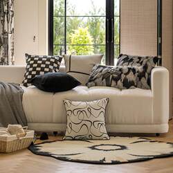 Nordic Ins Autumn and Winter Gray and Black Plush Throw Pillow for Living Room Sofa, Bay Window, and Headboard Cushion Cover