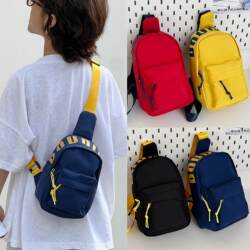 Casual, Lightweight, Lettered Kidsren's Cross-Body Bag, Boy's Backpack, Fashionable and Handsome Baby Chest Bag, Girl's Sports Bag