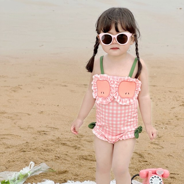 Girls Swimsuit Western Princess Bikini Cute Strait Swimwear Swimsuit Female Baby Fast Children's Swimwear Korean
