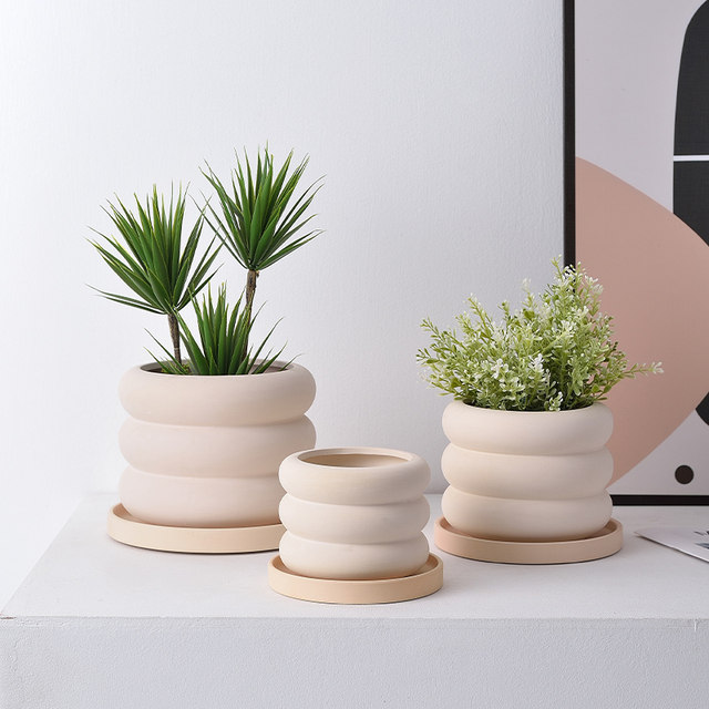 Sub -roasted hand -painted coarse pottery pot creative breathable pot of multi -fleshy plant orchid small flower pot simple ceramic 2022 new model
