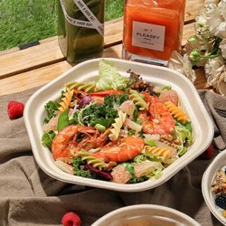 Disposable Hexagonal Bowl, Paper Pulp Packaging Bowl, Biodegradable Hexagonal Lunch Box, Bento Box, Light Meal Salad Box