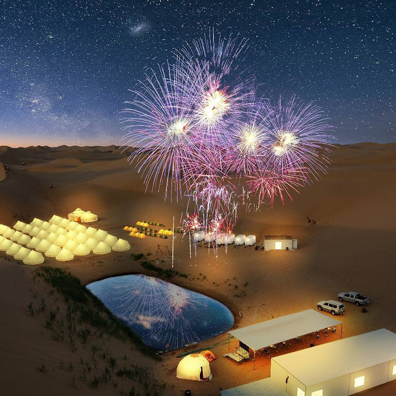 五湖穿越沙坡头66号公路两日游●银川中卫腾格里沙漠露营暑假亲子