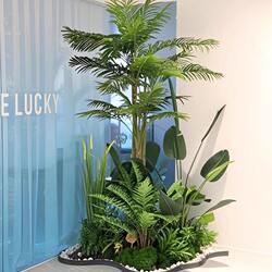 Artificial Green Plant Landscape Combination, High-End Light Luxury Decoration, High-Class Imitation Plant Floor-Standing Potted Tree under the Stairs