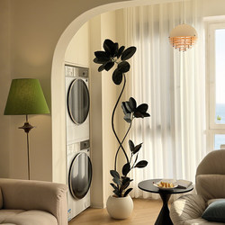 Artificial Green Plant Black Rubber Tree for Living Room Interior Decoration, Vintage-Style Ornament, Faux Tree, High-End Light Luxury Plant