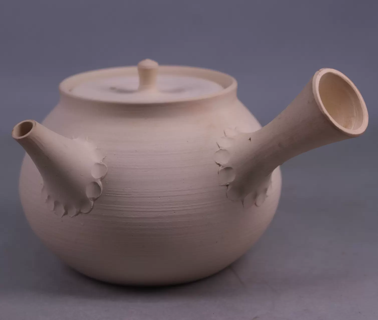 日本煎茶道具御室烧平安和煌作白泥保富良泥壶烧水点茶铫子吊子进-Taobao