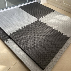 Spliced Foam Household Floor Mat, Men's Fitness Non-Slip Mat, Jump Rope Shock-Absorbing Mat, Soundproof Thickened Exercise Mat, Black