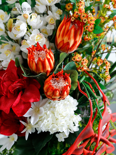 Vaso Di Fiori Finto Jigsaw - Bouquet Da 20cm, Fiori Artificiali, Decorativo Moderno - Foto 4