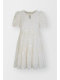 Aike puff sleeve dress 2024 summer French sweet bow with flowers jacquard waist-hugging A-line skirt
