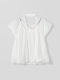 Aike French shirt women's top 2025 summer fresh sweet and simple solid color loose short puff sleeve shirt
