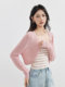 Aike knitted cardigan for women in 2025 summer temperament sweet and simple solid color slim short style wear thin jacket
