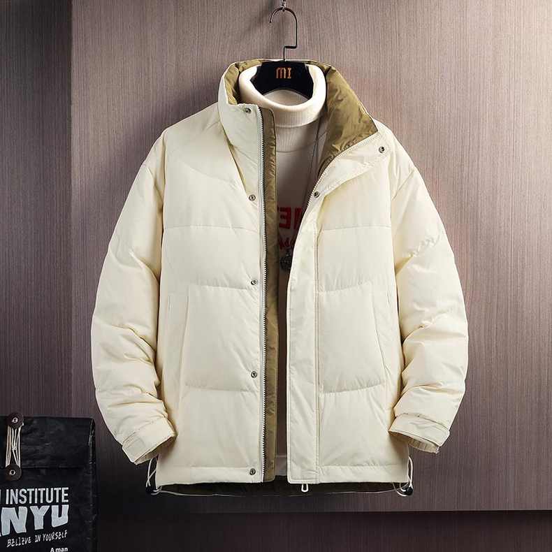 GZ22冬季男式羽绒服立领短款时尚潮牌宽松纯色白鸭绒男外套1811AG