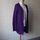 Foreign trade cardigan mid-length women's sweater jacket loose version purple V-neck long-sleeved Tongle temperament jacquard early spring