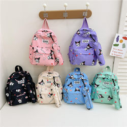 New Product, New Cartoon Kuromi Children's Backpack, Boys and Girls Kindergarten School Bag, Children's Two-Piece School Bag Set