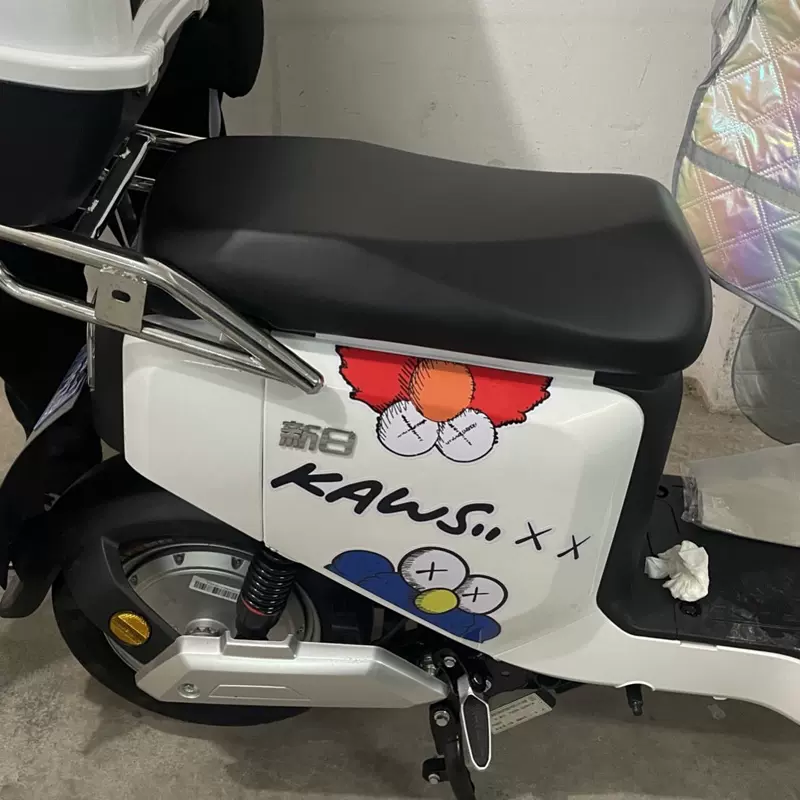 機車防水貼花小牛電瓶二輪電動車裝飾個性潮流芝麻街車身貼紙 Taobao