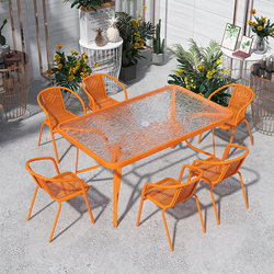 Outdoor Tables and Chairs, Courtyard, Open-Air, Waterproof, Sun-Proof, Garden, Small Balcony, Tea Drinking, Outdoor Folding Coffee Table