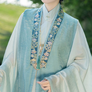 蒲公英天丝立领斜襟长衫 帝尧汉服原创明制传统汉服女装