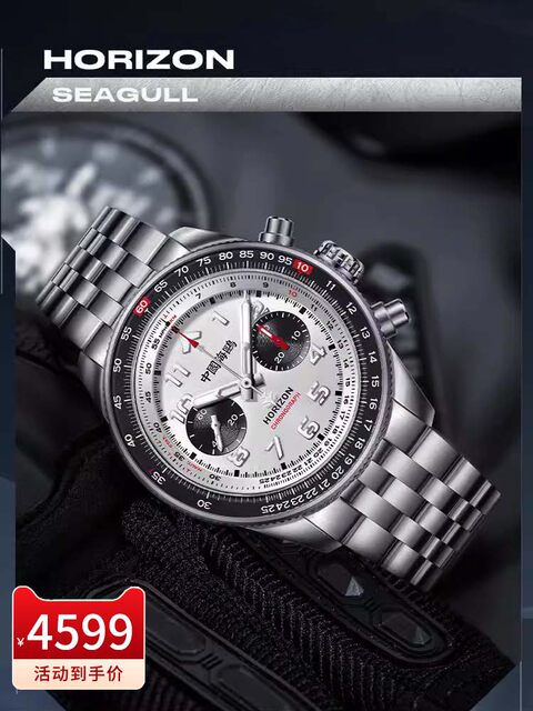 Seagull Ruler Seagull watch men's titanium alloy watch luminous sky slide ruler pilot ...