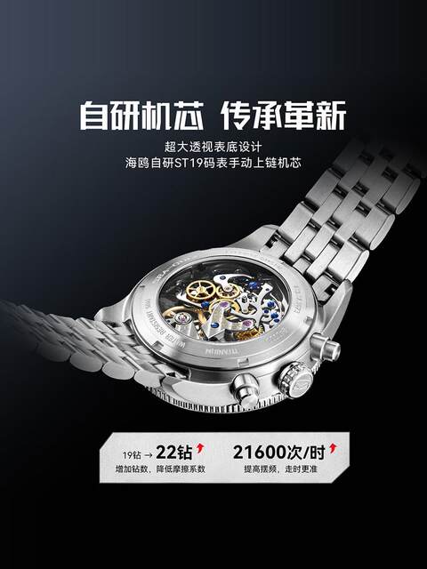 Seagull Ruler Seagull watch men's titanium alloy watch luminous sky slide ruler pilot ...