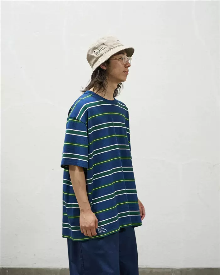 壹树国仓FreshService MULTI BORDER S/S TEE 23SS 条纹短袖T恤-Taobao