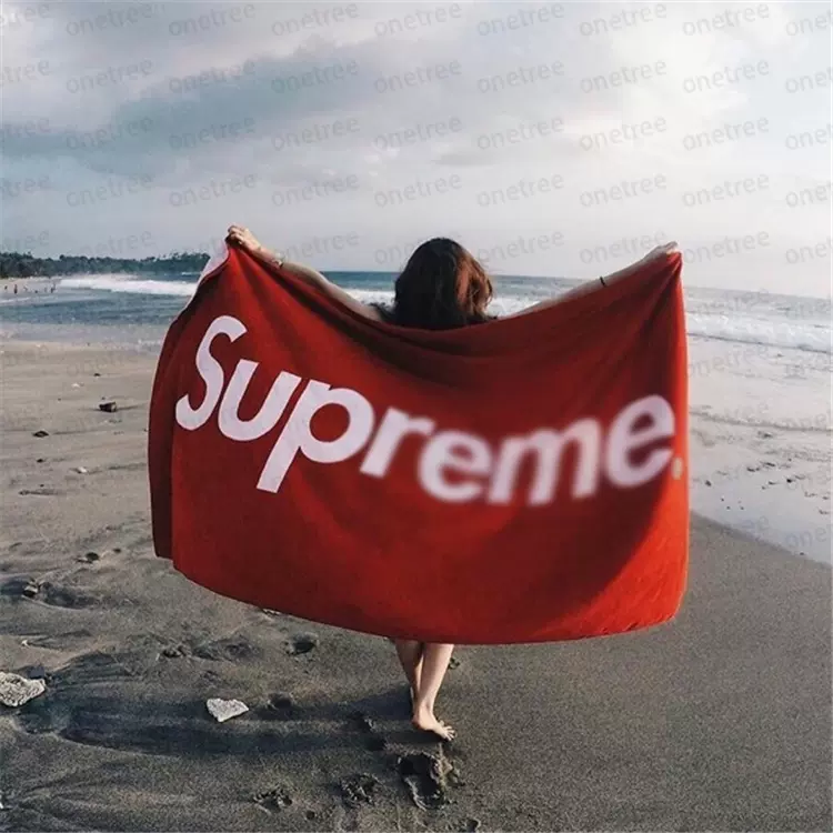 壹树现货Supreme Big Logo Beach Towel 大LOGO 浴巾12SS-Taobao