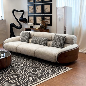 New Song style solid wood black walnut ash wood sofa customized hotel living room office leisure furniture