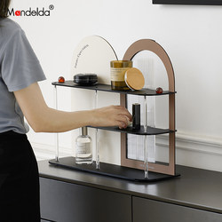 Mandelda Creative Retro Multi-Layer Storage Rack for Entryway Decoration, Computer Desktop Organizer, and Decorative Items