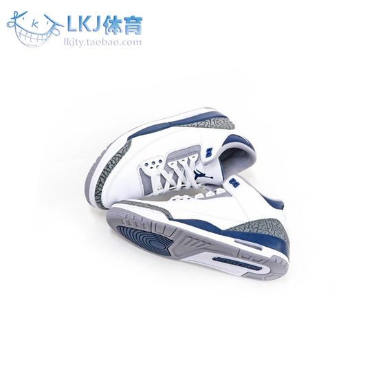 
LKJ Sports Air Jordan 3 AJ3 Gray Blue Midnight Blue Retro Basketball Shoes CT8532-140