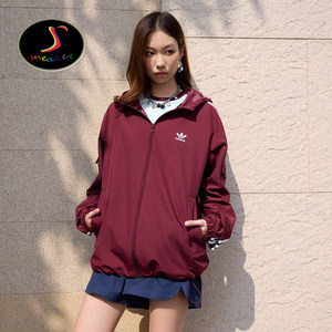 
ADIDAS Clover men's and women's sports casual commuting all-match hooded long-sleeved jacket KV8848 KV8850