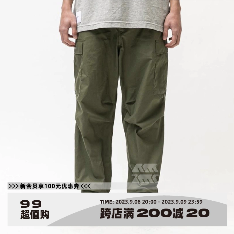 WTAPS JUNGLE STOCK TROUSERS COTTON 工裝口袋直筒復古長褲21SS-Taobao