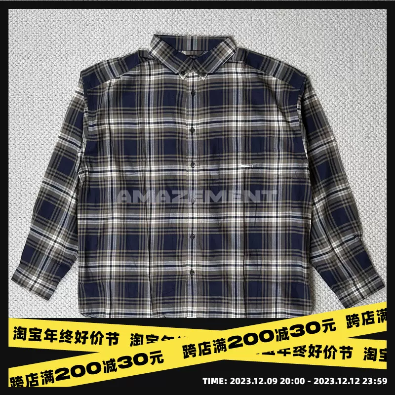 DESCENDANT HYANNIS B.D LS SHIRT FULL SIZE长袖格子衬衫男21SS-Taobao