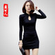 Yingkeren's new autumn and winter large size slim-fitting hollow hip-covering sexy nightclub wear fashionable long-sleeved Chinese style dress