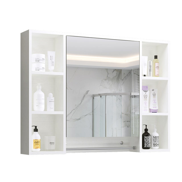 Smart solid wood bathroom mirror cabinet storage integrated bathroom ...