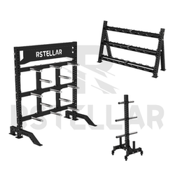 Rstellar Commercial Grade 75 Square Tube Barbell Dumbbell Storage Rack Storage Car Storage Rack Competition Grade Bell Wall