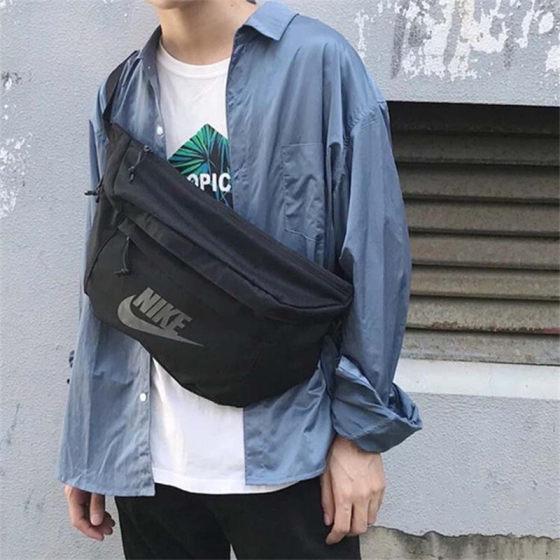 Nike/Nike men's and women's sports waist bags bag shoulder king king Yibo the same large crossbody bag BA5751-010
