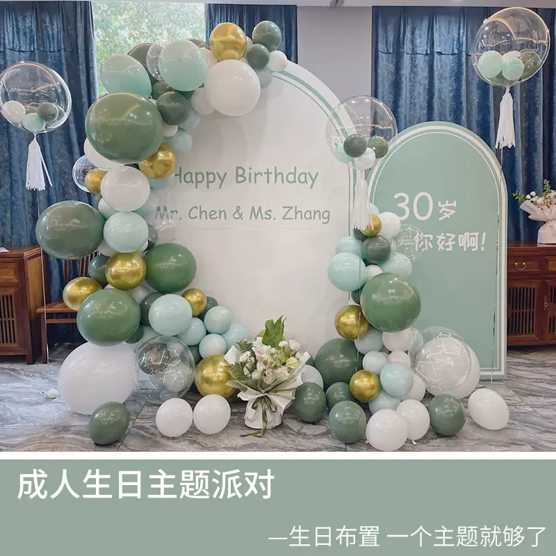 女神派對成人男朋友佈置30歲男女生裝飾場景一週歲氣球kt板背景板 Taobao