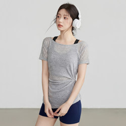 Voj Sports Cover-Up Women's Summer Quick-Drying Top T-Shirt Sun Protection Yoga Wear Loose Quick-Drying Training Fitness Top Long-Sleeved