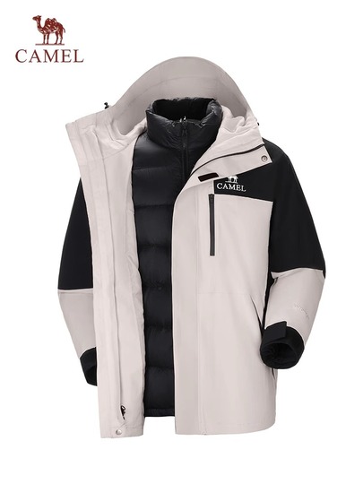 ジャケット・アウター STOF Camel Down Ultra Light Hoodie Coat Camel Down Jacket - Women's Winter Coat - Hooded, Windproof