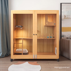 Cat Cage, Home Cat Villa, Solid Wood Cat Cabinet, Indoor Cat House, Large Space Cat Nest, Cat House with Full View